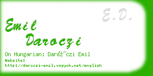 emil daroczi business card